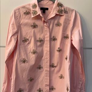 j crew collection jeweled Pink Embellished Shirt
